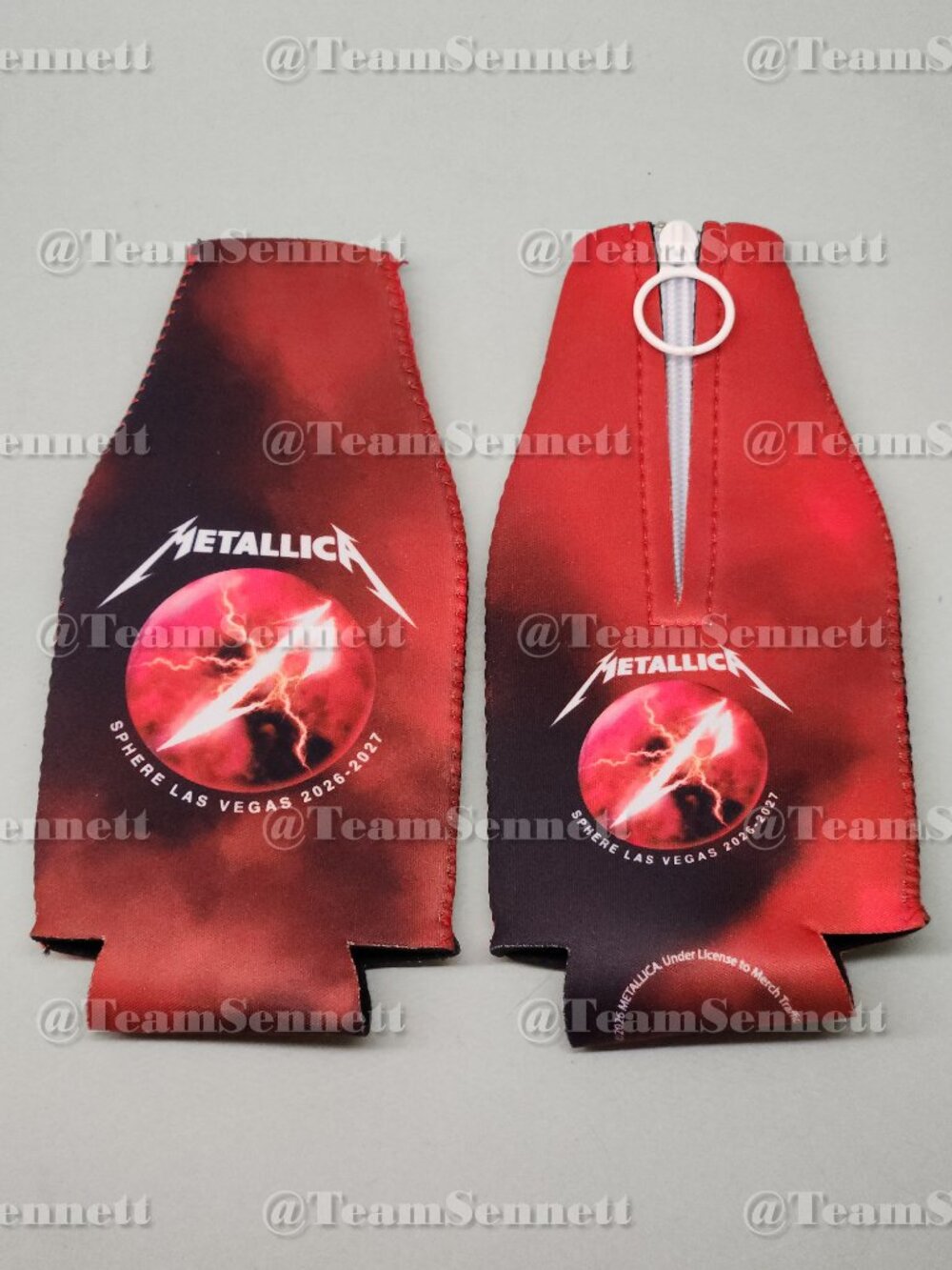 Set of 2 Metallica Red Bottle Koozies / Sphere Las Vegas Residency 2026